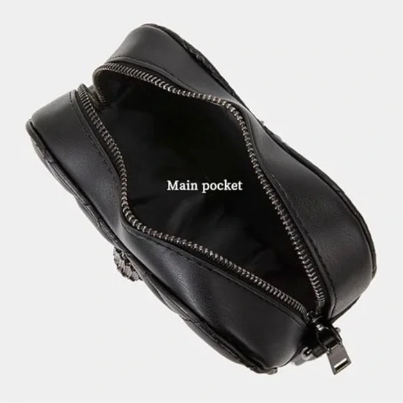 Kurt Geiger Black Quilted Heart Crossbody Bag BRAND NEW - Picture 8 of 12